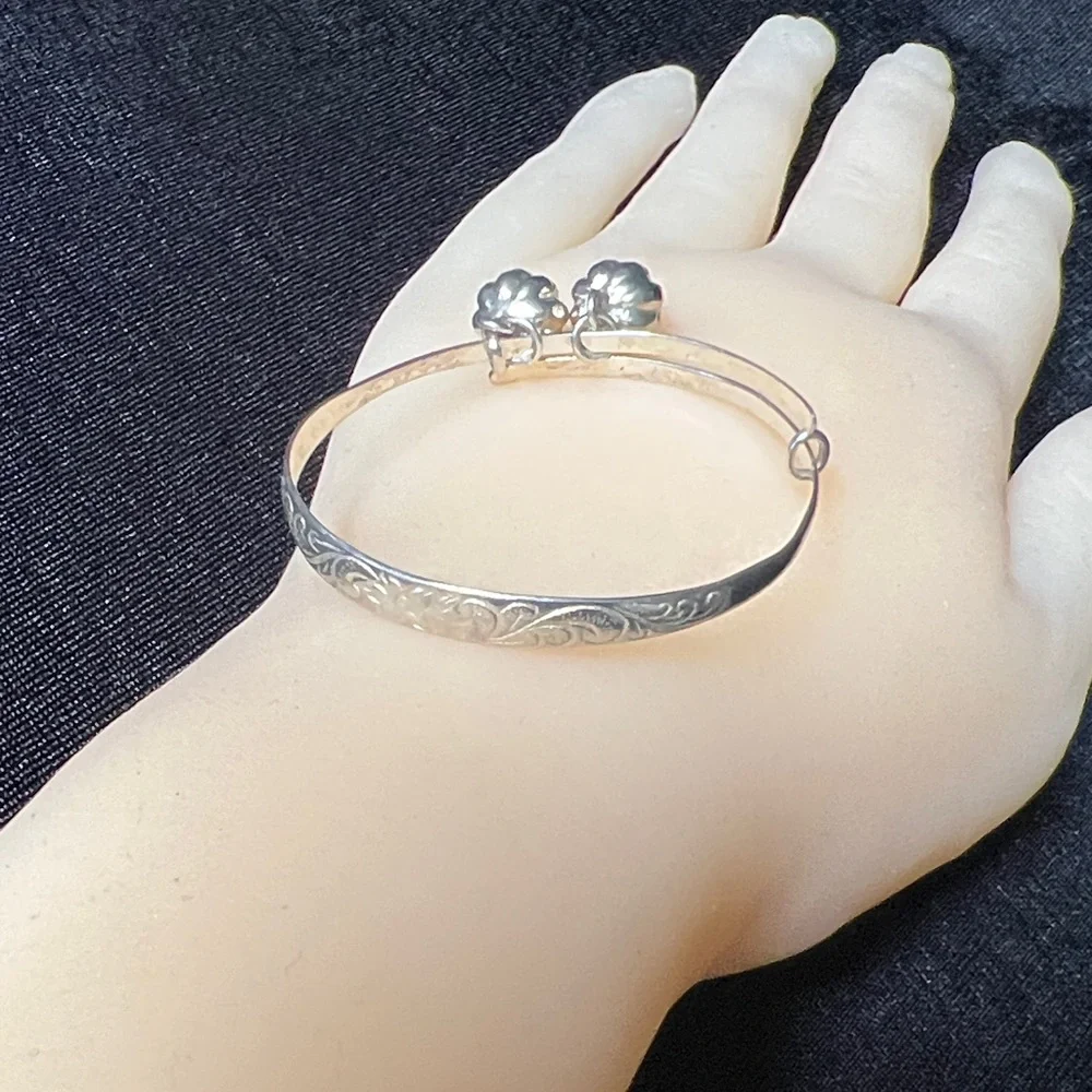 Hawaiian Sterling Silver Kids Bangle Bracelet